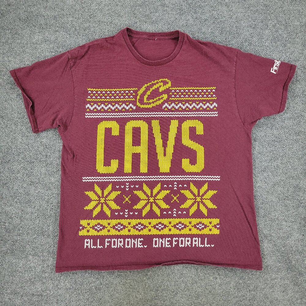 Cleveland Cavaliers Shirt Men Large Red NBA Basketball Logo Graphic Short Sleeve
